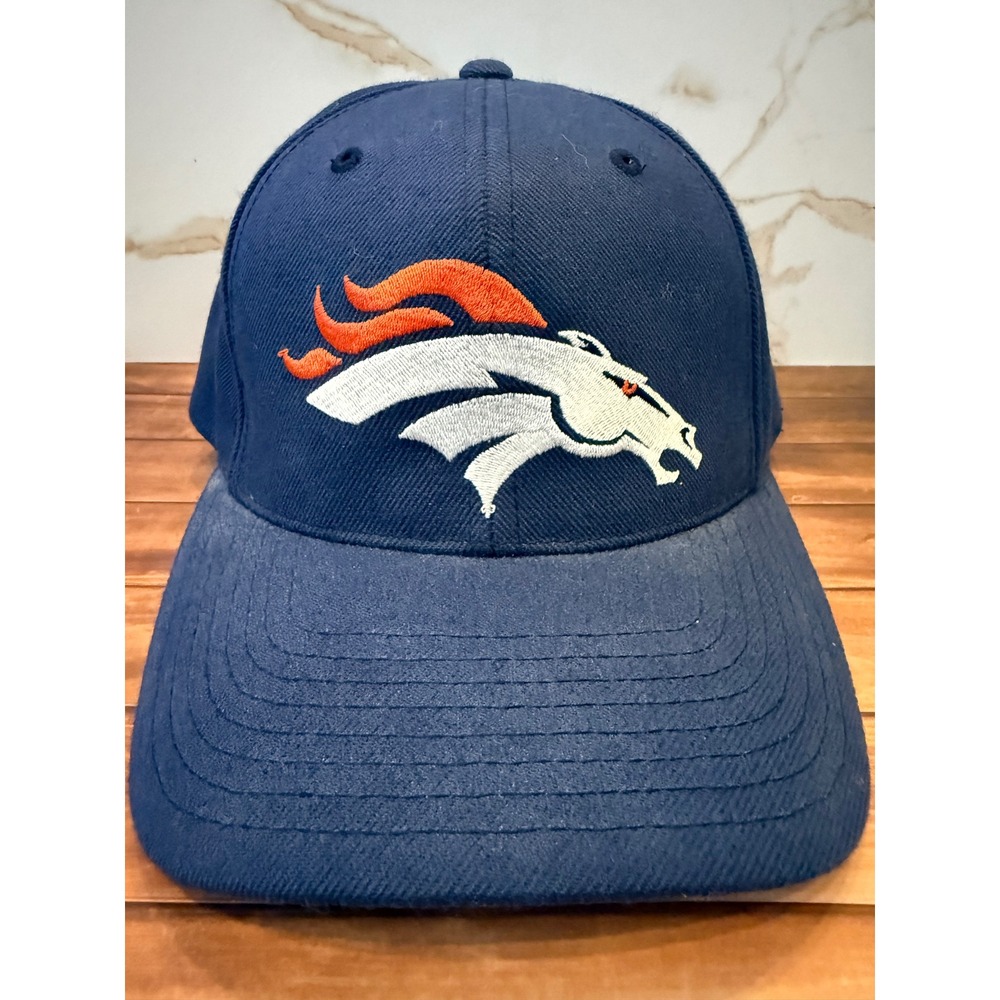 American Needle Denver Broncos NFL Fitted Hat Navy Blue Size 7 1/2 Wool Blend